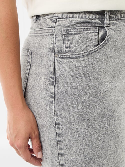 Calções de ganga de cintura subida - Kiabi