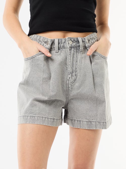 Calções de ganga de cintura subida - Kiabi