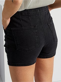 Calções de ganga de cintura subida - Kiabi