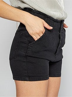 Calções de ganga de cintura subida - Kiabi