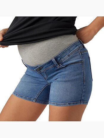 Calções de Ganga de Grávida Slim Azul para Mulher Mamalicious Rome