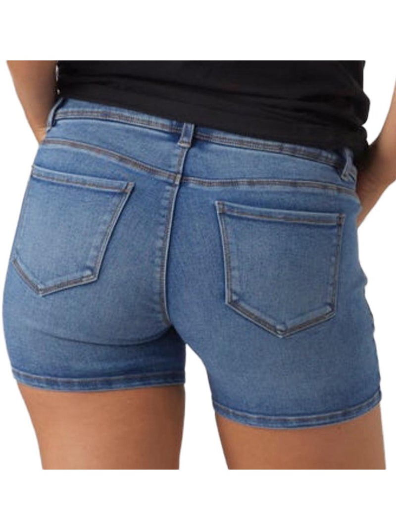 Calções de Ganga de Grávida Slim Azul para Mulher Mamalicious Rome Azul - Kiabi