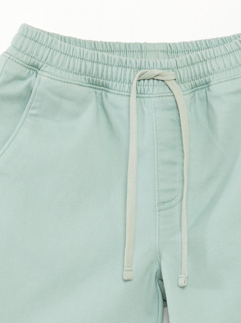 Calções de ganga de tricô VERDE - Kiabi