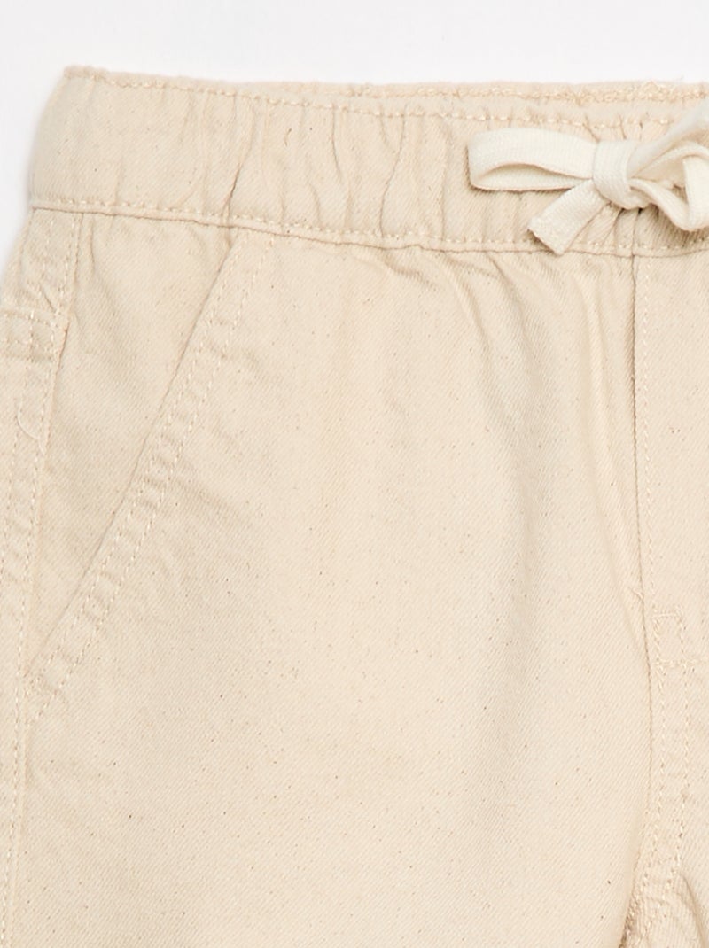 Calções de ganga elásticos Branco - Kiabi