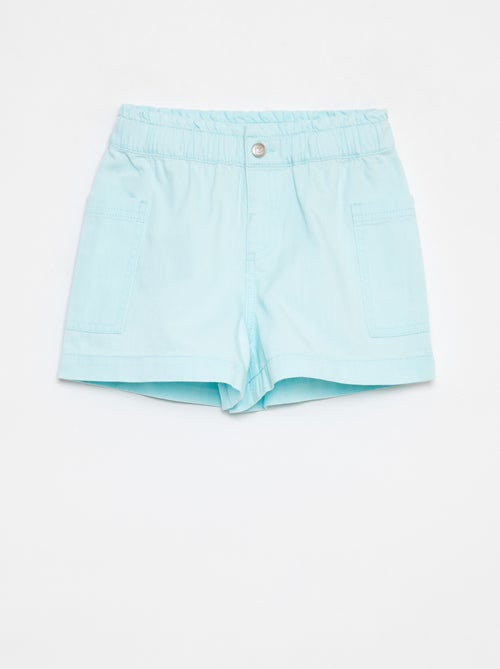Calções de ganga lisos com bolsos - Kiabi