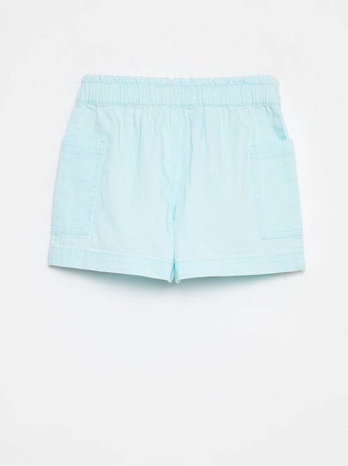 Calções de ganga lisos com bolsos - Kiabi