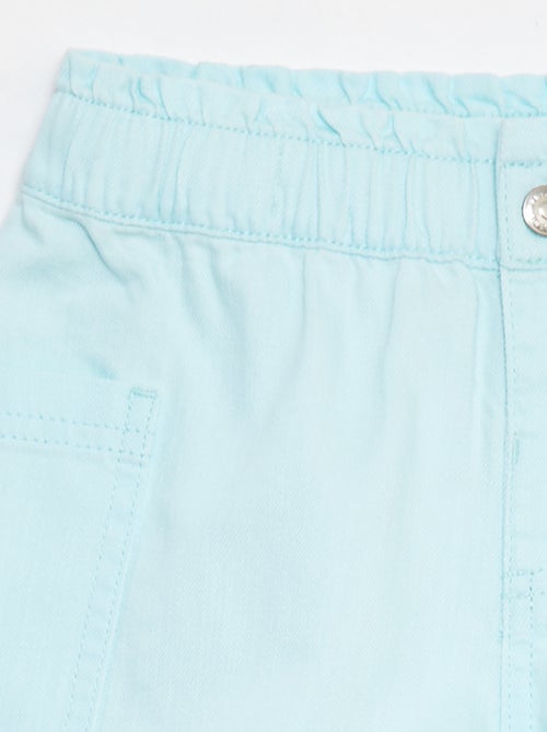 Calções de ganga lisos com bolsos - Kiabi