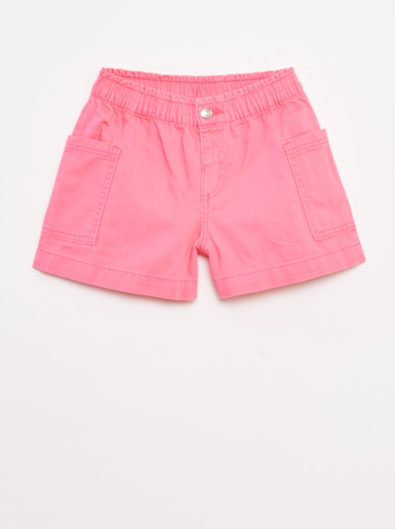 Calções de ganga lisos com bolsos Rosa - Kiabi