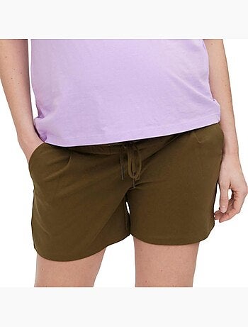 Calções de Gravidez Caqui com Folhos Vero Moda Maternity