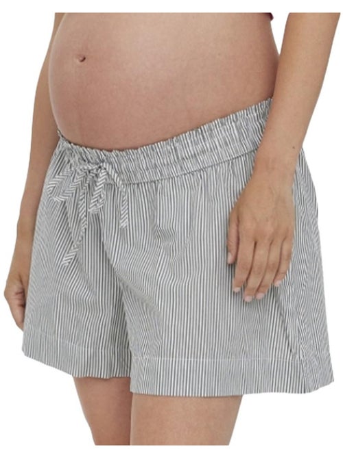 Calções de Gravidez Vero Moda Maternity Simla para Mulher Branco/Verde - Kiabi Calções de Gravidez Vero Moda Maternity Simla para Mulher Branco/Verde - Kiabi