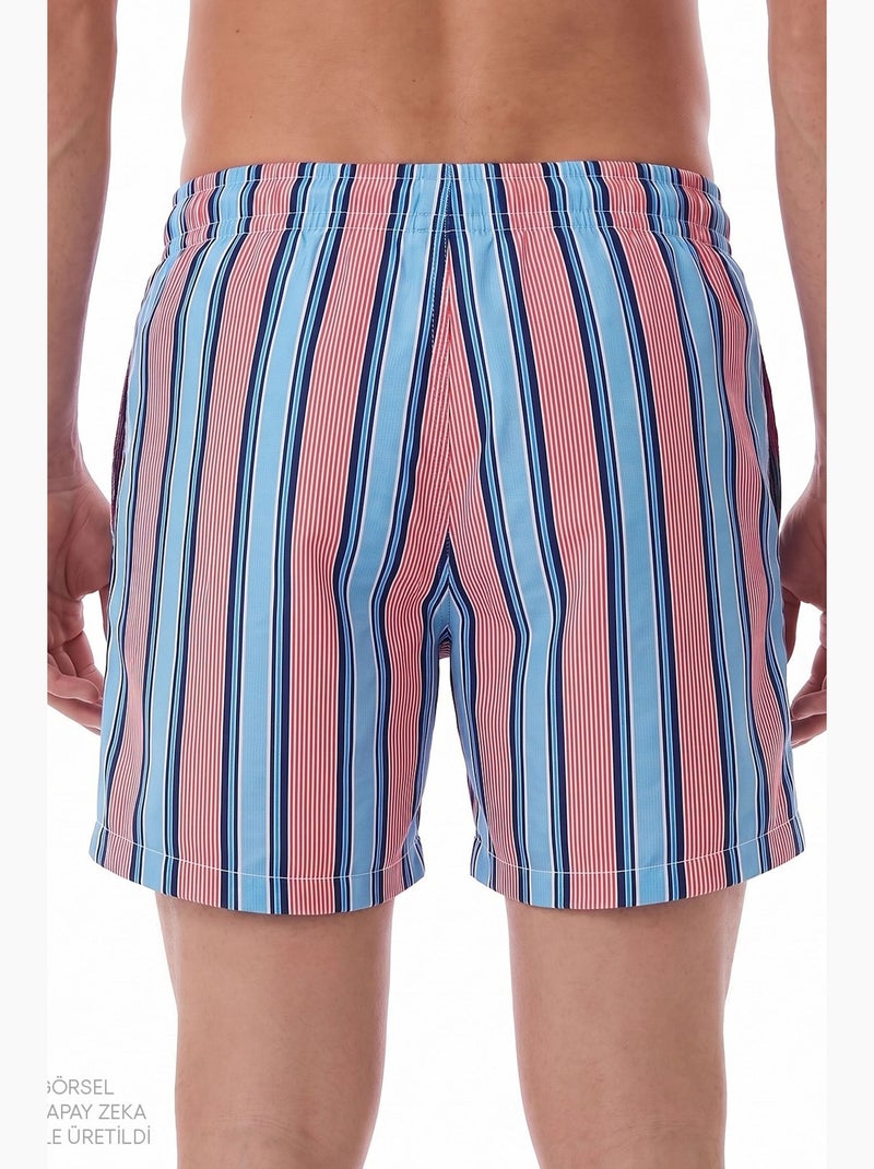 Calções de homem às riscas deep sea penti Azul Rosa Branco - Kiabi