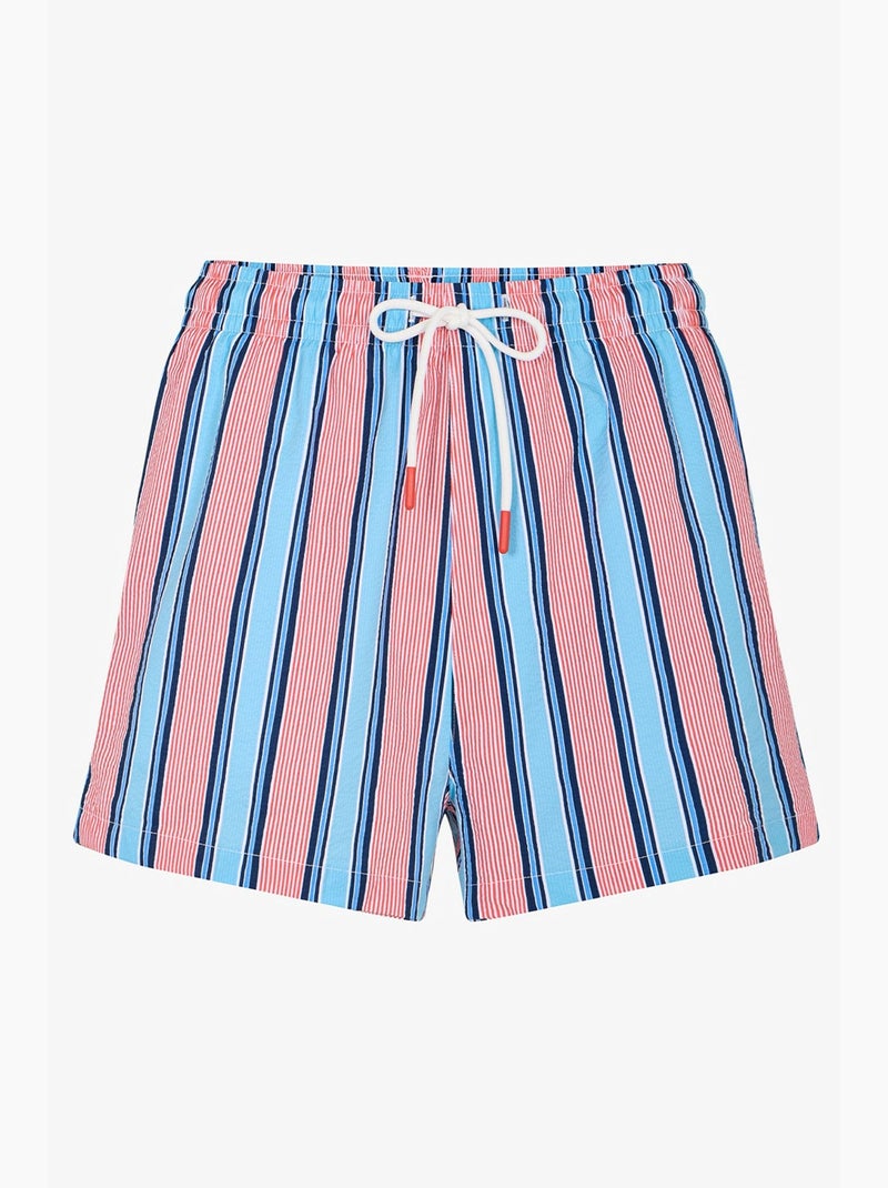 Calções de homem às riscas deep sea penti Azul Rosa Branco - Kiabi