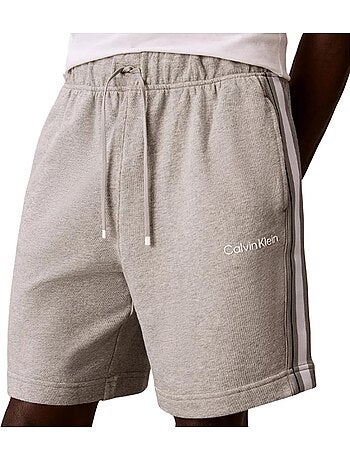 Calções de homem calvin klein jeans com logótipo em fita terry cinzento