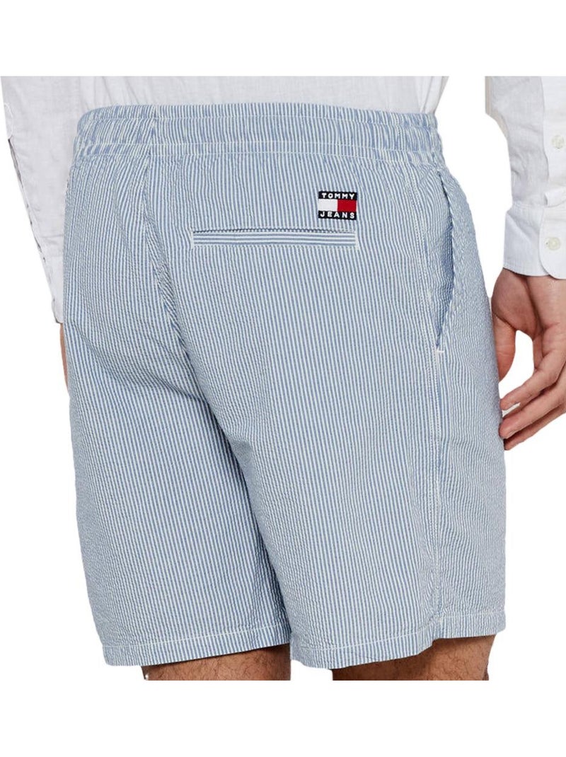 Calções de Homem Tommy Jeans Seersucker Azuis Azul - Kiabi