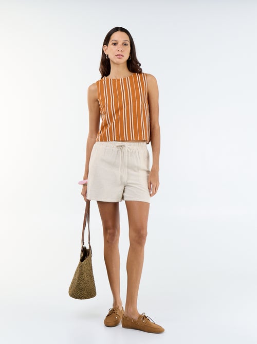 Calções de linho misto - Kiabi