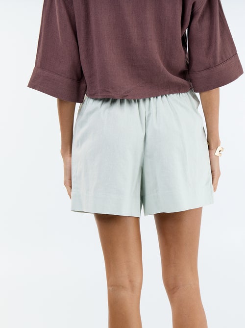 Calções de linho misto lisos - Kiabi