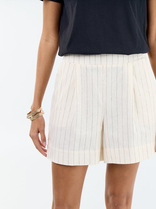 Calções de linho misto lisos - Kiabi