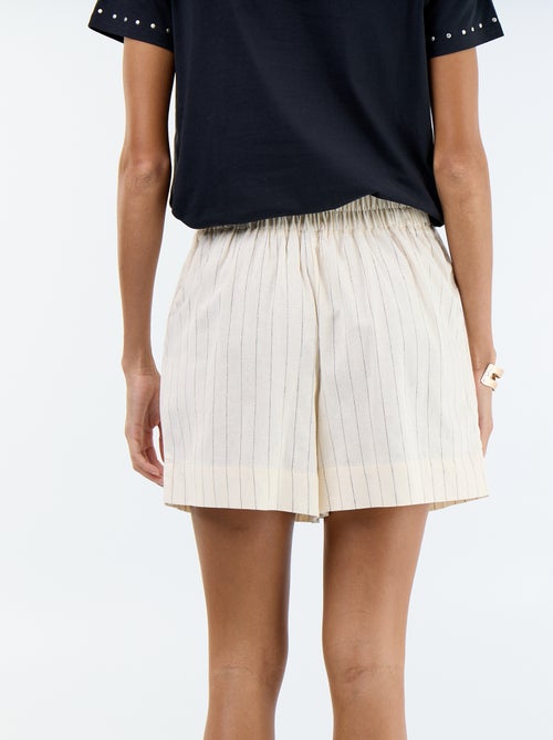 Calções de linho misto lisos - Kiabi