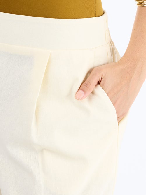 Calções de linho misto lisos - Kiabi