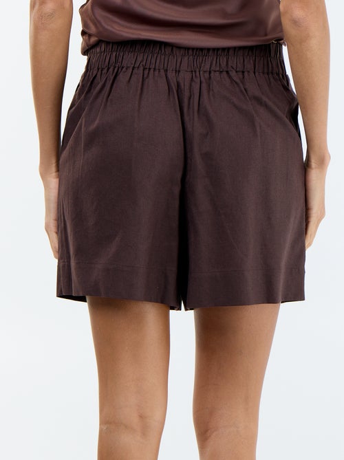 Calções de linho misto lisos - Kiabi