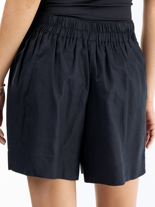 Calções de linho misto lisos - Kiabi