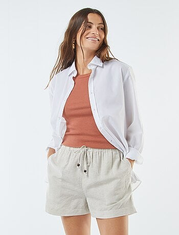 Calções de linho misturado