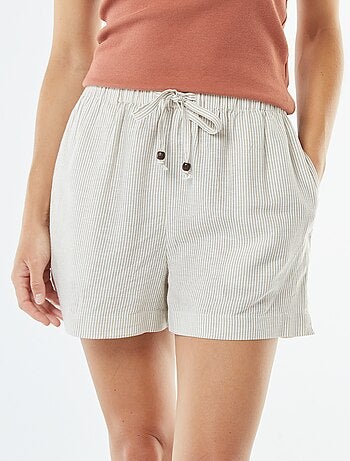 Calções de linho misturado