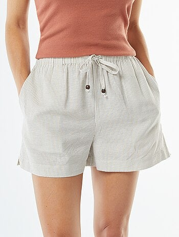 Calções de linho misturado