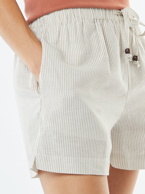 Calções de linho misturado - Kiabi