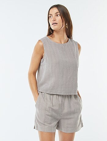 Calções de linho misturado