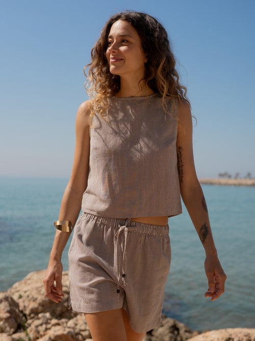 Calções de linho misturado - Kiabi