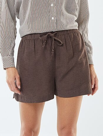 Calções de linho misturado