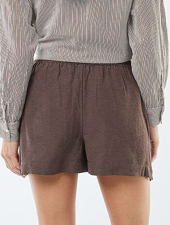 Calções de linho misturado