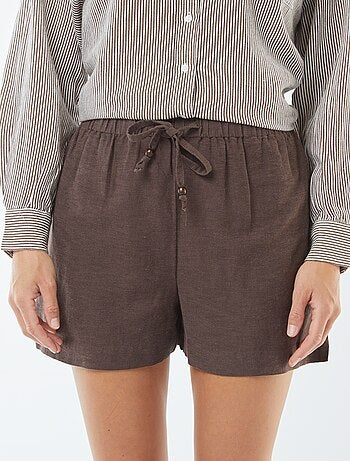 Calções de linho misturado