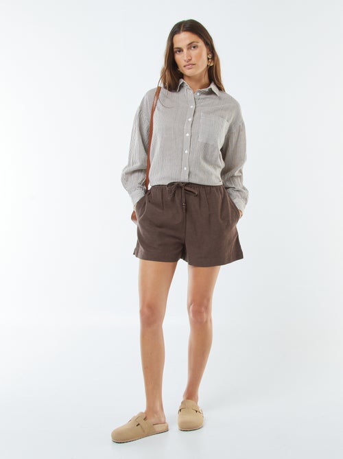 Calções de linho misturado - Kiabi