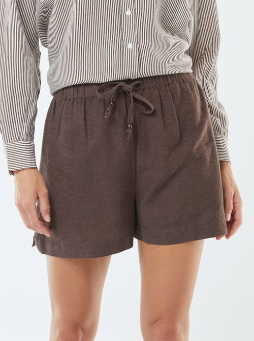 Calções de linho misturado - Kiabi