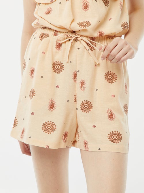 Calções de linho misturado com 2 bolsos - Kiabi