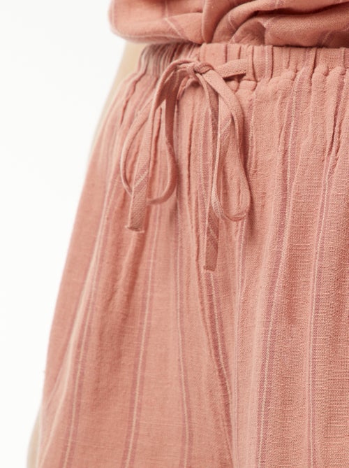 Calções de linho misturado com 2 bolsos - Kiabi