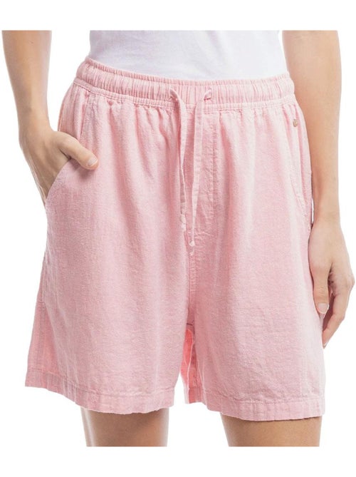 Calções de Linho Rosa para Mulher Teddy Smith Jett - Kiabi Calções de Linho Rosa para Mulher Teddy Smith Jett - Kiabi