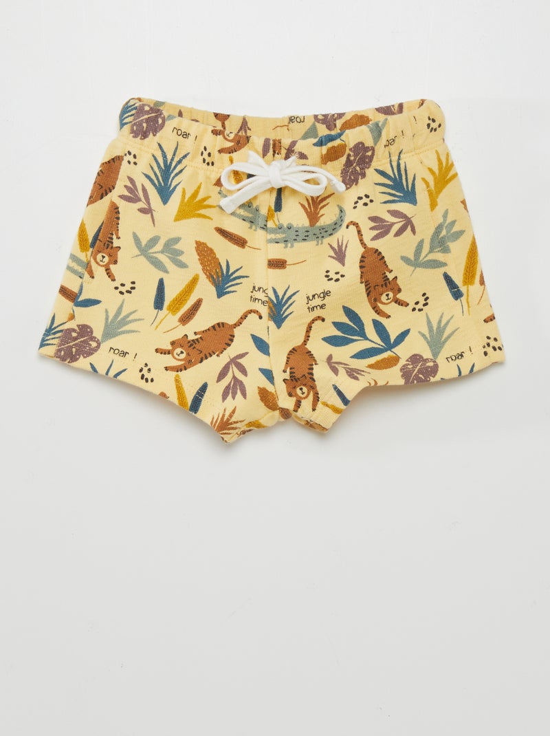 Calções de malha com estampado de fantasia AMARELO - Kiabi