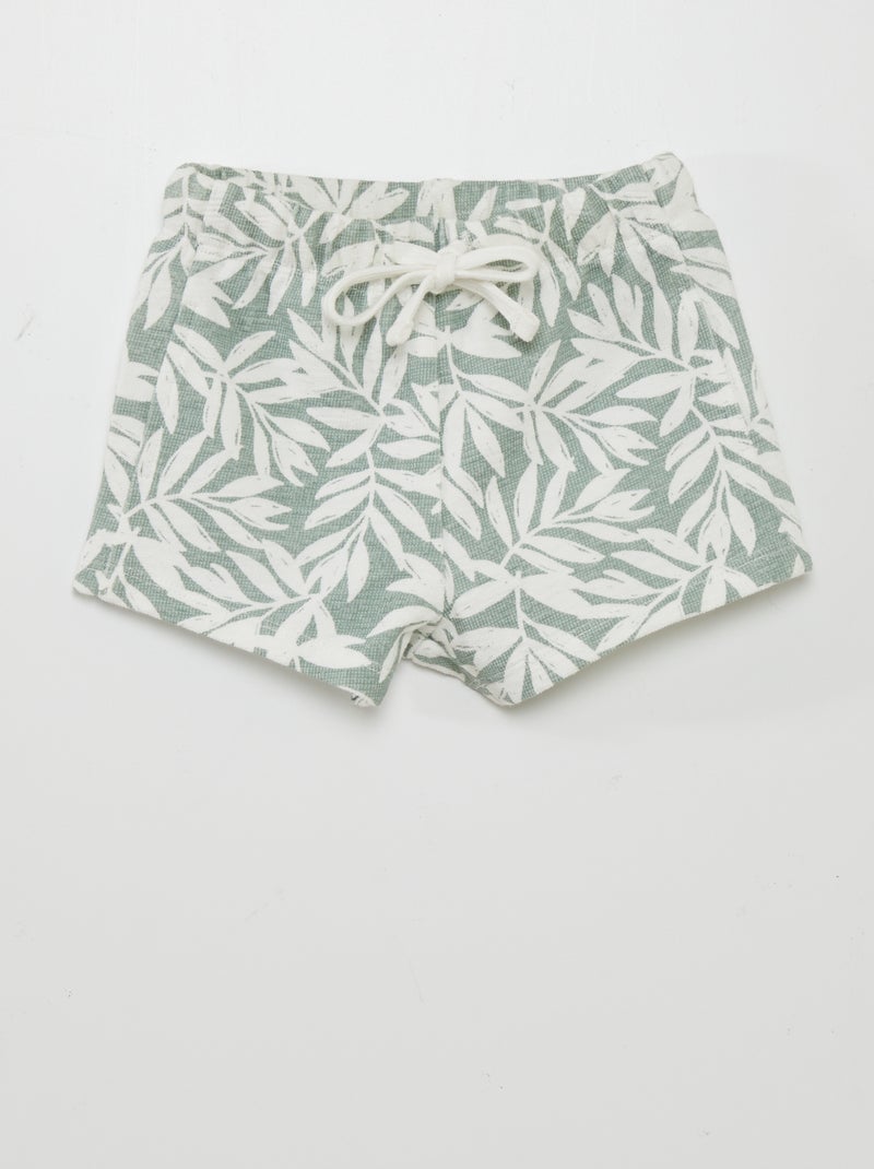 Calções de malha com estampado de fantasia VERDE - Kiabi