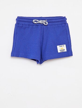 Calções de malha gofrada com estampado