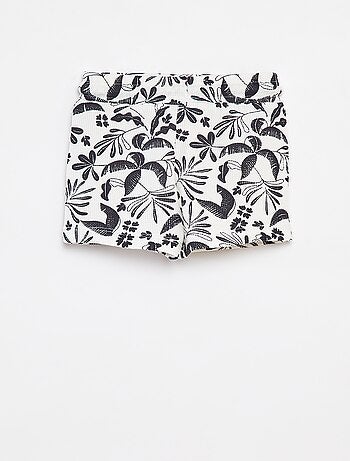 Calções de malha gofrada com estampado