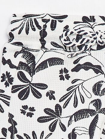 Calções de malha gofrada com estampado