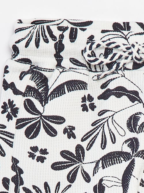 Calções de malha gofrada com estampado - Kiabi