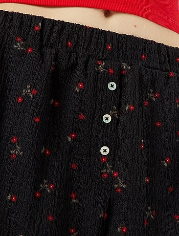 Calções de malha gofrada com motivo