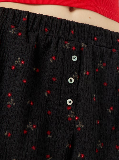 Calções de malha gofrada com motivo - Kiabi