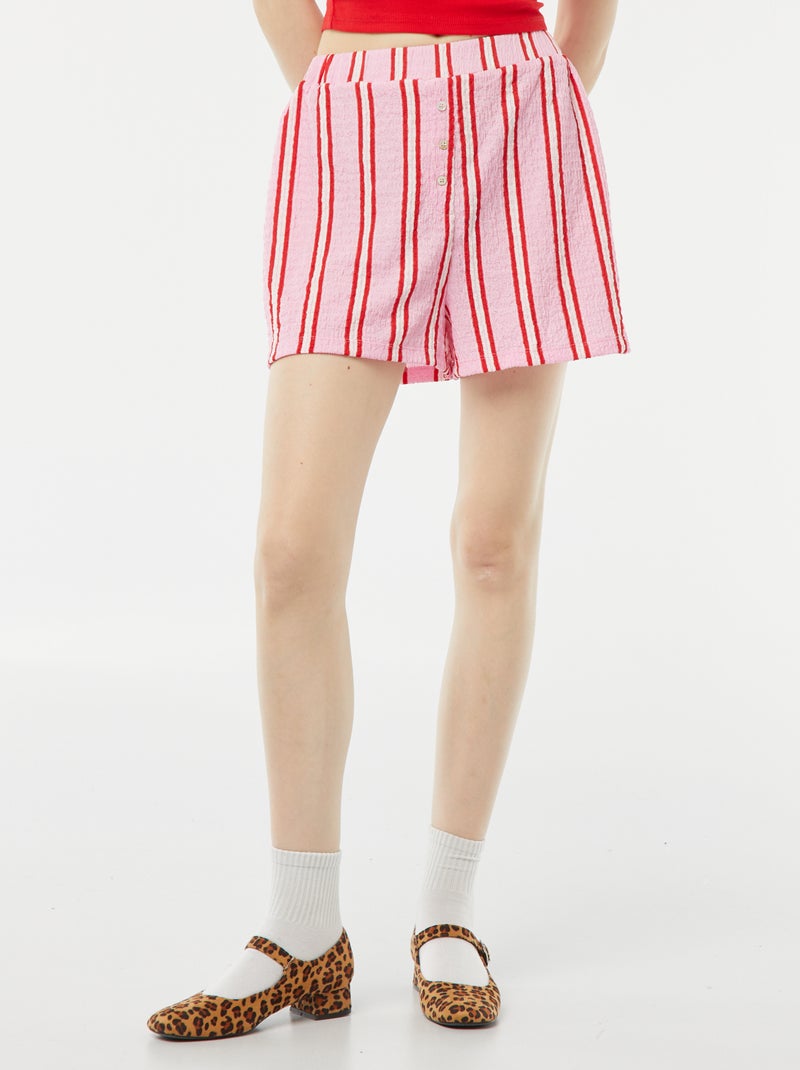 Calções de malha gofrada com motivo ROSA - Kiabi