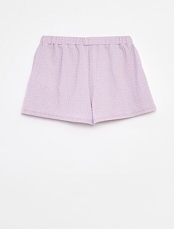 Calções de malha gofrada com motivos