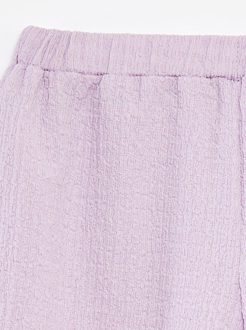 Calções de malha gofrada com motivos Violeta - Kiabi